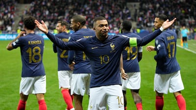 France's Kylian Mbappe scored a hat-trick during their Euro 2024 qualifier against Gibraltar in Nice on November 18, 2023. France won the game 14-0 - a record in European Championship qualifying. AP
