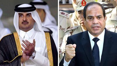 Qatar's Crown Prince Sheikh Tamim bin Hamad Al Thani (left) and Egyptian president Abdel Fattah El Sisi. Both countries are on the road to reconciliation thanks to a Saudi-sponsored bid. Reuters.