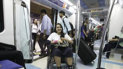 Shobhika Kalra says the Dubai Metro has made her more mobile and independent since it opened five years ago on September 9, 2009. Jaime Puebla / The National