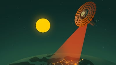 An illustration of how space-based solar panels could work. Photo: Prof Wei He