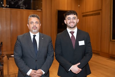Zaid Anfoka with Jordanian ambassador Manar Dabbas. Photo: Graham Baker Photography