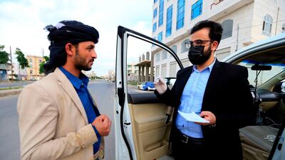 Yemeni physician Sami Yahya Al Hajj provides free medical service from his car in the capital Sanaa. AFP