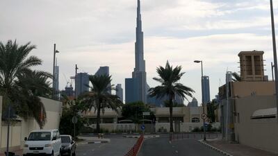 Dark clouds over the Burj Khalifa on Friday. Rory Reynolds.