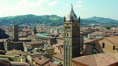 The city of Bologna, the capital of Italy’s Emilia-Romagna Region, is surrounded by hills at the foot of the Apennine Mountains. Courtesy Comune di Bologna