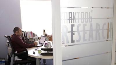 Employees working at Yahoo! Maktoob office in Dubai Internet City. Nicole Hill/The National