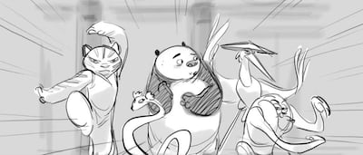 Tron Mai's storyboard on Kung Fu Panda. Courtesy -ing Creatives