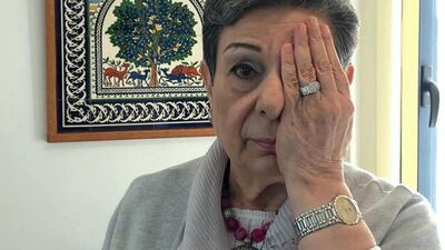 A photo posted on Twitter by senior Palestinian official Hanan Ashrawi to show solidarity with Muath Amarneh. Twitter/ @DrHananAshrawi