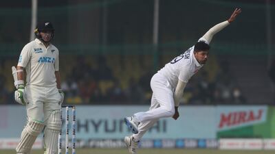 India's Umesh Yadav bowls during the Kanpur Test on Friday. AP