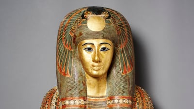 The funeral set of princess Henuttawy, the daughter of a pharaoh, is an exceptional set of nested sarcophagi and a cartonnage case, both of which have her name and titles repeated on them. Although the identity of the pharaoh remains unknown, it is certain that it belonged to the royal families of the 22nd Dynasty (945-715 BCE). DCT Abu Dhabi / Thierry Ollivier