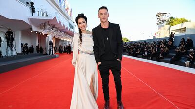 Actor Jonathan Rhys Meyers with wife Mara Lane at the premiere of 'Freaks Out' in Venice on September 8. Getty Images