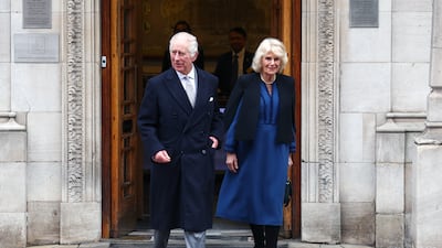 King Charles III and Queen Camilla leave The London Clinic after he received treatment for an enlarged prostate. Getty Images