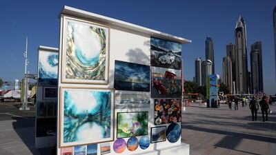 Artists displayed their wares works at Dubai Harbour. Pawan Singh / The National