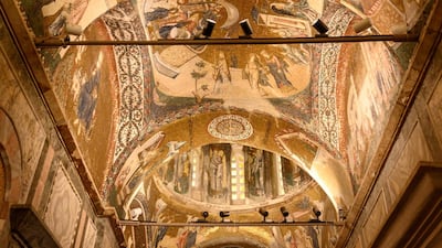 A view of the ceiling of the Chora or Kariye Museum. AFP