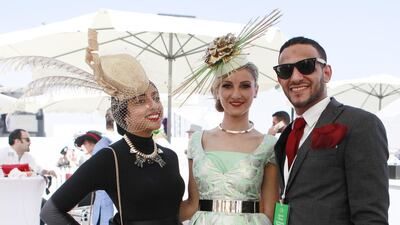 Farannaz Yousif, Ana Pribylova and Tahier Hussien wear their best. Sarah Dea / The National
