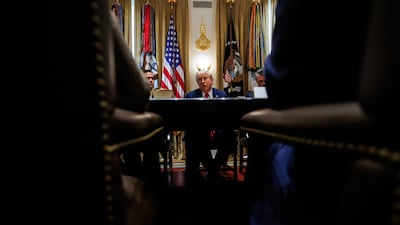 US President Donald Trump during a cabinet meeting at the White House in Washington. Bloomberg