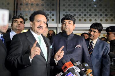 Rehman Malik, seen here speaking to reporters during a visit to India as Pakistan's interior minister in December 2012, has denied the rape accusation levelled by American blogger Cynthia Ritchie. AFP