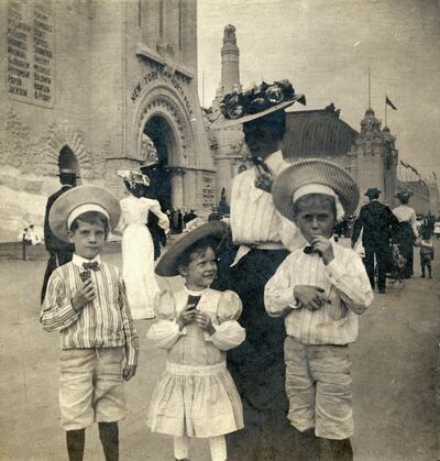 The Lyon family enjoy ice-cream cones at the 1904 World’s Fair