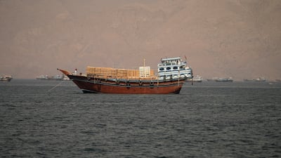 Vessels in the Strait of Hormuz, as seen from Musandam, Oman. Reuters