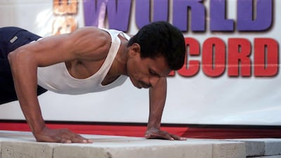 Bibhuti Bhushan Nayak’s quest for world records is central to his fictionalised alter-ego’s role in Man on Fire. Arko Datta / Reuters