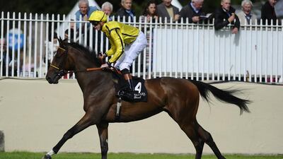 File photo of James Doyle riding Rizeena at the Curragh racecourse in Kildare, Ireland. Alan Crowhurst / Getty Images