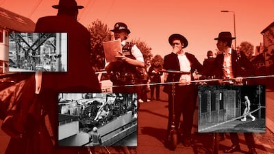 Recent scenes from Golders Green, Kenton United Synagogue and Finchley Reform Synagogue. Getty Images / AFP