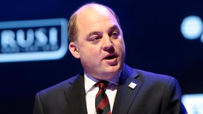 British Secretary of State for Defence Ben Wallace speaks during Nato Engages conference ahead to the NATO Summit in London. EPA