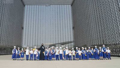 Her Excellency Jameela Al Muhairi, Minister of State for Public Education, accompanies government school pupils on a trip to Expo 2020 Dubai. All photos: Emirates School Establishment