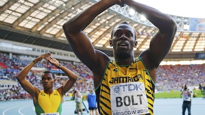 Usain Bolt of Jamaica, right, could open his 2014 season next month. Kai Pfaffenbach / Reuters