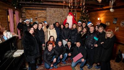 The businessman with staff, celebrating Christmas in Kyiv, before the war. Photo: Nitesh Pal