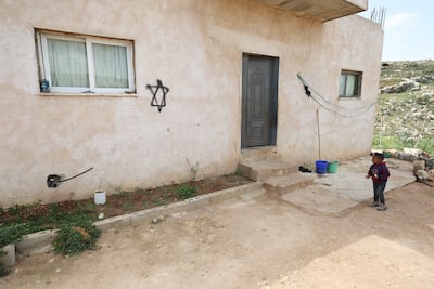 A Star of David daubed on a Palestinian family's house south of Nablus, in the occupied West Bank. EPA