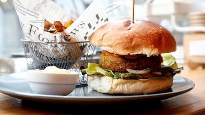 A plant-based burger is pictured in a restaurant in Brussels. What was once a niche industry is now a mainstream solution. Reuters