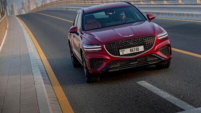 The GV70 is composed at cruising speeds, although the eight-speed auto is slow to kick down to a lower gear when you want a quick burst of acceleration