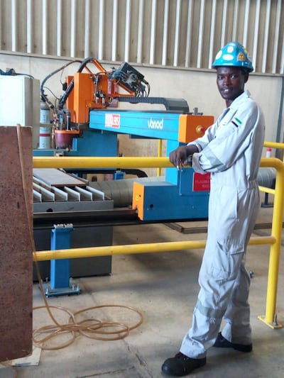 Dennis Nyakundi, works as a factory machine operator in Dubai and is training to become an Olympic runner. Courtesy: Dennis Nyakundi