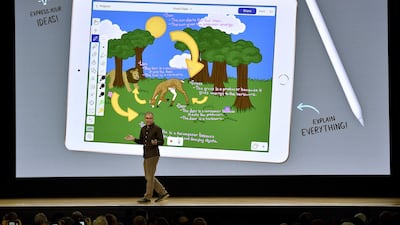 Greg Joswiak, vice president of iPod product marketing for Apple, speaks during an event at Lane Technical College Prep High School in Chicago, Illinois. Christopher Dilts / Bloomberg