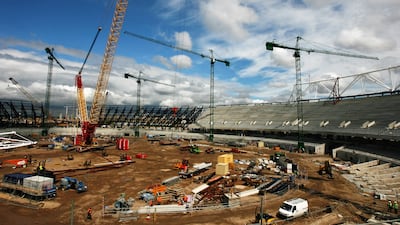Three years to go ... how the stadium was coming together in 2009.