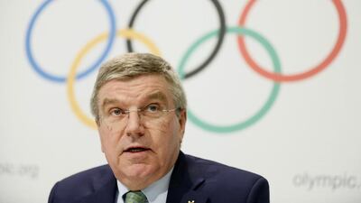 International Olympic Committee (IOC) President Thomas Bach adresses the media during a press conference in Lausanne, Switzerland. REUTERS/Pierre Albouy