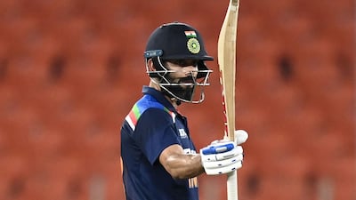 Virat Kohli after reaching 50. AFP