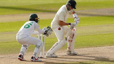 England captain Joe Root is caught by Pakistan's Mohammad Rizwan off the bowling of Yasir Shah. Reuters