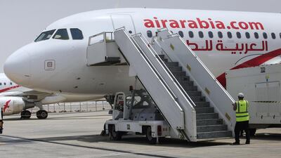 An Air Arabia plane at Ras Al Khaimah International Airport. Sarah Dea / The National