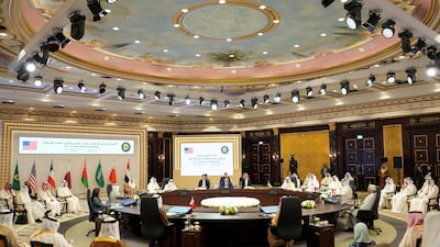 US Secretary of State Marco Rubio at a meeting with Gulf foreign ministers in Manama on Thursday. Reuters