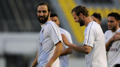 Higuan at the training session.