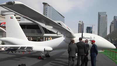 The ADCOM SYSTEMS United 40 Drone on display during the 2013 version of the International Defence Exhibition Conference. Delores Johnson / The National