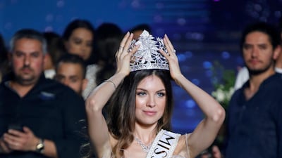 Maya Reaidy holds her crown after winning the Miss Lebanon 2018 competition at Forum de Beyrouth in Beirut, Lebanon September 30, 2018. Photo / Reuters