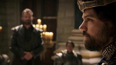 King Llane Wrynn (Dominic Cooper) must make impossible decisions for his people in Warcraft, an epic adventure of world-colliding conflict. Courtesy Legendary Pictures and Universal Pictures