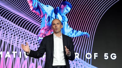 Osman Albora, head of IT and mobile division at Samsung Gulf Electronics, predicts new innovations such as foldable technology and 5G will boost the company's overall growth this year. Pawan Singh / The National