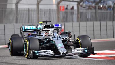 Mercedes' Lewis Hamilton during the qualifying session at the Yas Marina Circuit in Abu Dhabi. AFP