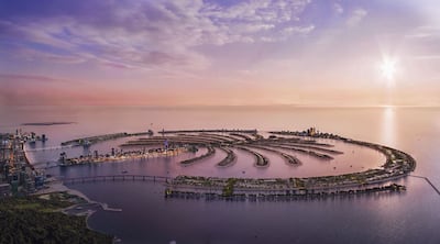 An aerial render of Palm Jebel Ali. Photo: Nakheel