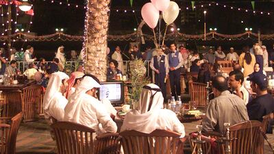 The last night of the 20th century at a cafe in Dubai. New Year's Eve fell during Ramadan. AFP
