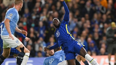 Lasse Nielsen of Malmo fouls Romelu Lukaku of Chelsea at Stamford Bridge. EPA