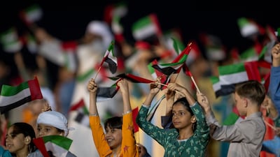 The UAE flag was a common sight